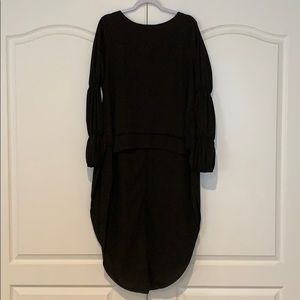 Black high low blouse
